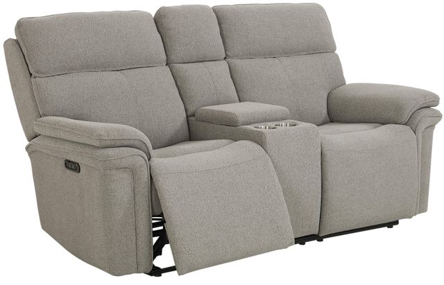 Bassett® Furniture Club Level Andre Fog Power Reclining Loveseat with Console-0
