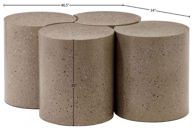 Meridian Furniture Dimple 4-Piece Taupe 20'' Modular Nesting Coffee Table Set-3
