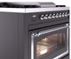 Ilve® Nostalgie II Noblesse 36'' Graphite Matte Pro Style Dual Fuel Range with Chrome Trim-4