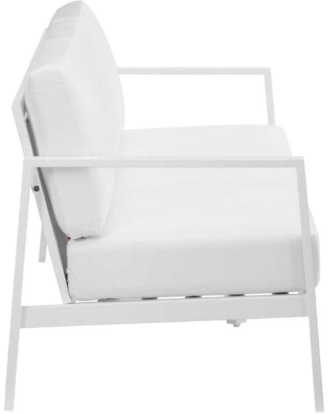 Linon Alora White Aluminum/Fabric Outdoor 3-Seater Sofa-3