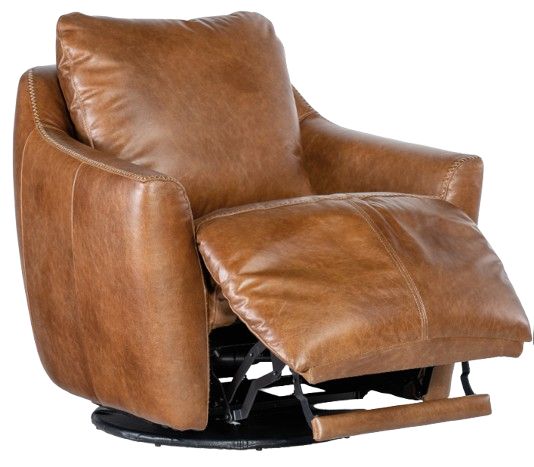 Hooker® Furniture CC Beau Pecan Power Swivel Recliner with Power Footrest-4