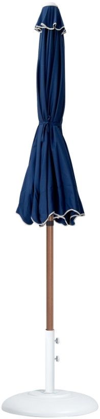 Meridian Furniture Amalfi Navy/Teak/White Aluminum Outdoor Patio Umbrella and Round Base-1