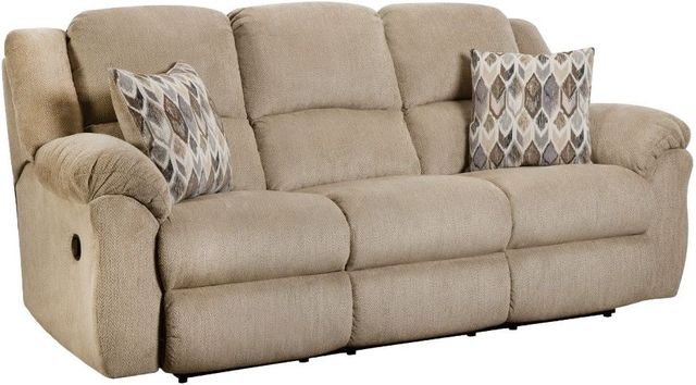 Stateside Seating Newport Beige Double Manual Reclining Sofa-0