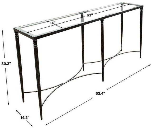 Uttermost® Washington Glass Top Console Table with Rustic Black Frame-2