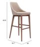 Zuo® Moor Beige Bar Chair-4