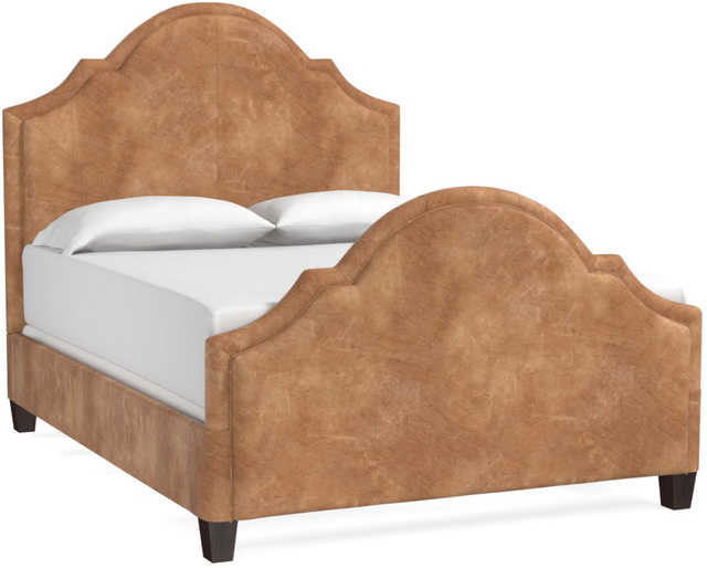 Bassett® Furniture Custom Upholstered Beds Barcelona Leather Bonnet Bed-1