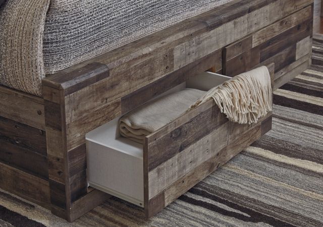 Benchcraft® Derekson Multi Gray King Panel Bed with 4 Storage Drawers-4