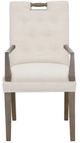 Fairfield® Customizable Dining Entree Pull Short Button Back Arm Chair-1