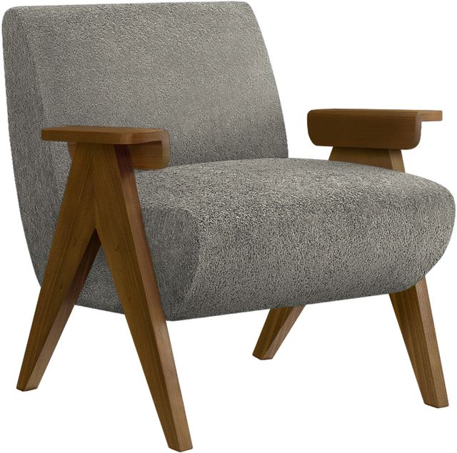 Monarch Specialties Inc. Grey/Walnut 31" Accent Chair-0