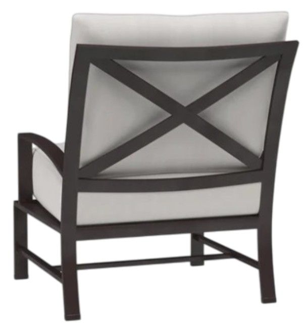 Sunset West La Jolla Espresso Aluminum Outdoor Club Chair with Canvas Flax Cushion-2