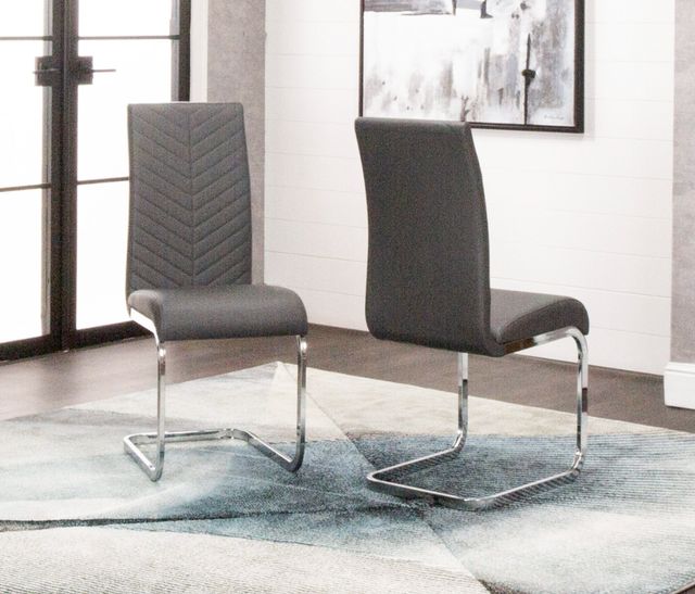 Cramco Murano Charcoal Gray/Chrome Dining Side Chair-1