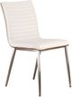 Armen Living Cafe 2-Piece Brushed Stainless Steel/Walnut/White Side Chair Set-2
