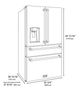 ZLINE Autograph Edition 36" 21.6 Cu. Ft. Stainless Steel Counter-Depth French Door Refrigerator with Water and Ice Maker in Fingerprint-Resistant and Champagne Bronze Helix Handles-1