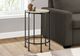 Monarch Specialties Inc. Cream Stone End Table with Black Metal Base-1