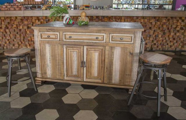 International Furniture Direct Marquez Brown Kitchen Island-1