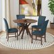 Elements International Santa Barbara 5-Piece Denim Blue/Walnut Round Dining Set-1