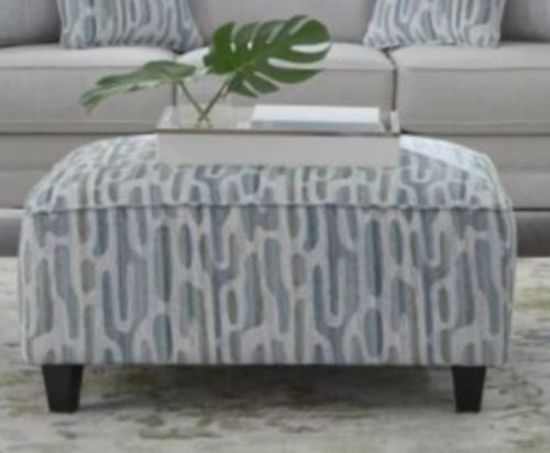 Fusion Furniture Noem Dove Green Light Powder Accent Ottoman-0