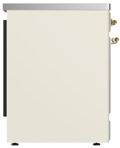 Ilve® Majestic III 30" Antique White Pro Style Induction Range with Solid Door and Brass Trim-3