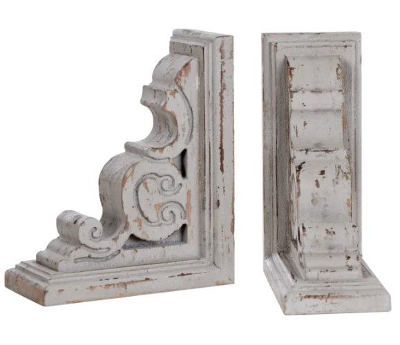 Stylecraft Tradition 2-Piece White Book Ends-2