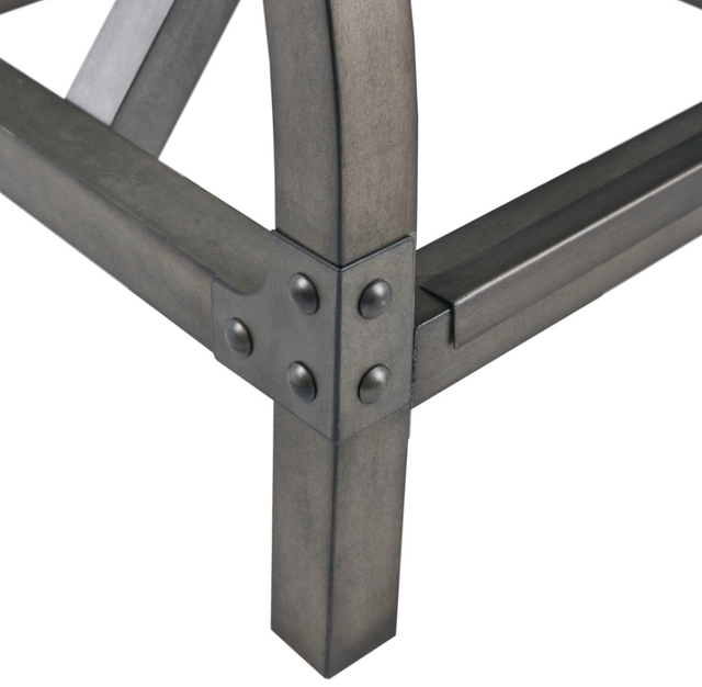 Olliix by INK+IVY Lancaster Oak/Silver Bar Stool with Back-3