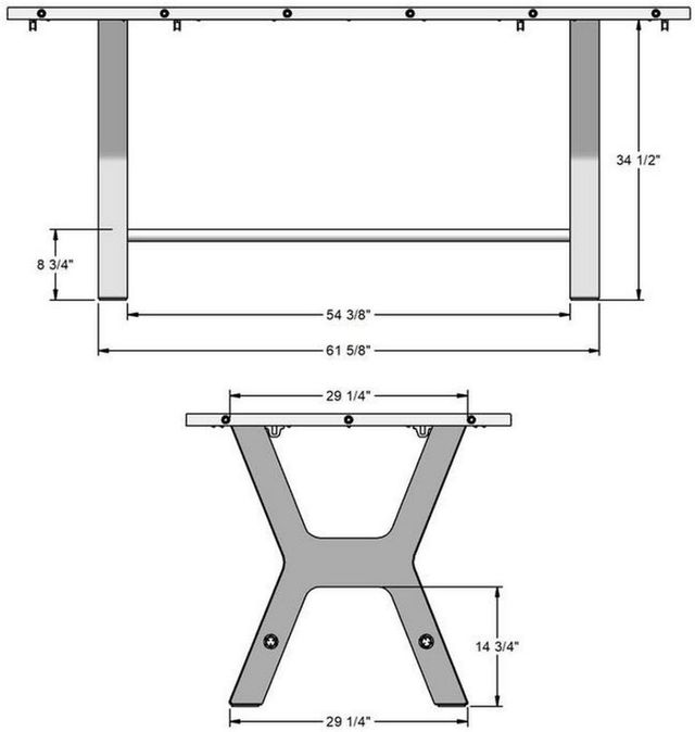 Amisco Customizable Parade 42" Long Wood Top Bar Table Base-4