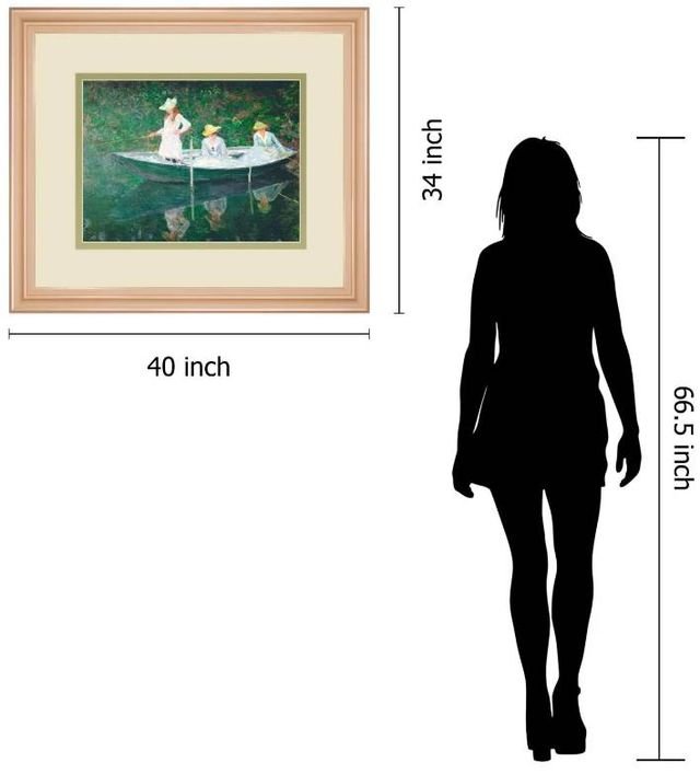 Classy Art The Boat at Giverny by Claude Monet Wall Art-2
