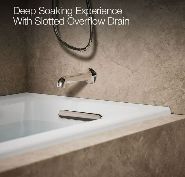 KOHLER® Archer® White 60" x 30" Alcove Heated BubbleMassage™ Air Bath with Bask® Heated Surface - Right Drain-2