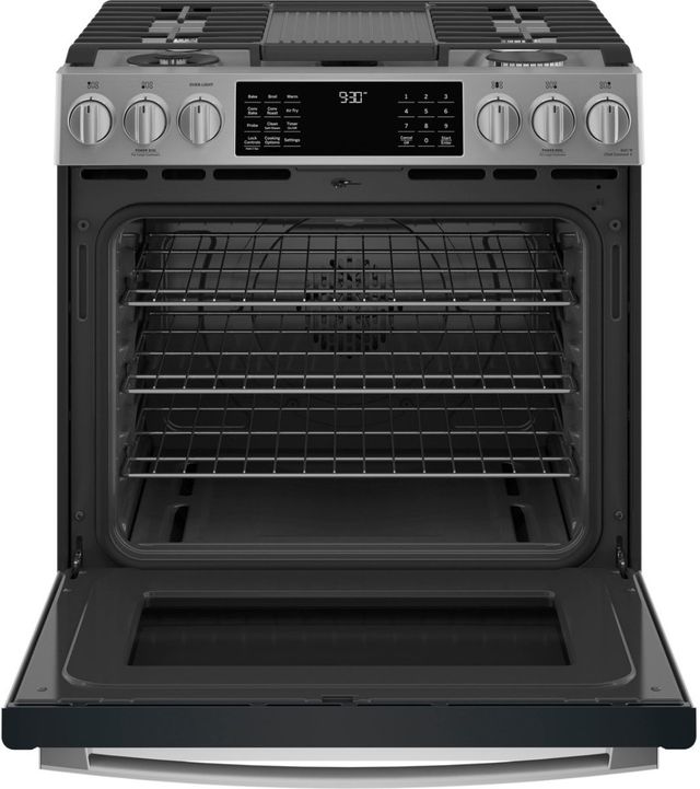 GE Profile™ 30" Fingerprint Resistant Stainless Steel Slide In Gas Range-2