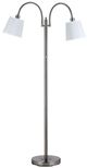 Cal® Lighting & Accessories Gail Brushed Steel/White Floor Lamp with Goose Neck-0