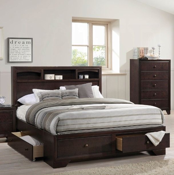 ACME Furniture Madison II Espresso Eastern King Bookcase Bed-1