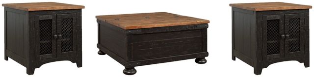 Signature Design by Ashley® Valebeck 3-Piece Black/Brown Living Room Table Set-0