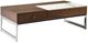Armen Living Faye Walnut Lift-Top Coffee Table with Stainless Steel Base-0