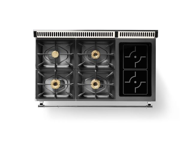 Viking® Tuscany 48" Pure White Pro Style Dual Fuel Range with 2 Induction-2