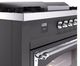 Ilve® Nostalgie II Noblesse 60'' Graphite Matte Pro Style Dual Fuel Range with Chrome Trim-4