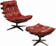 ACME Furniture Gandy 2-Piece Antique Red Chair and Ottoman Set-0