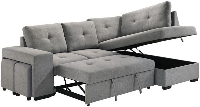 Coaster® Roanne Gray Upholstered Sleeper Sectional Sofa-3