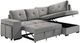 Coaster® Roanne Gray Upholstered Sleeper Sectional Sofa-3