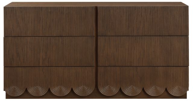 Meridian Furniture Scallop Brown Dresser-1