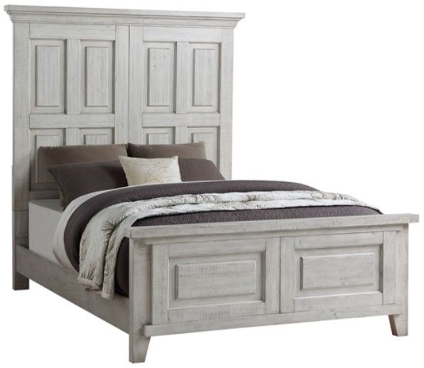 American Wholesale Furniture Hayfield White Queen Panel Bed-0