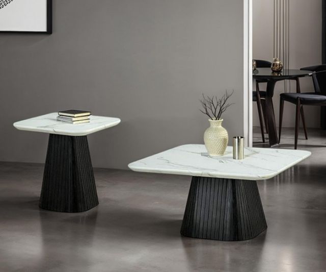 Furniture of America® Sindal White Coffee Table with Black Base-2