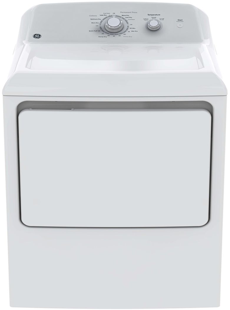 GE® 6.2 Cu. Ft. White Front Load Electric Dryer