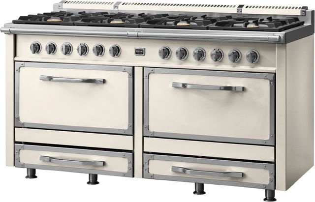 Viking® Tuscany 66" Pure White Pro Style Dual Fuel Range with 2 Induction-2