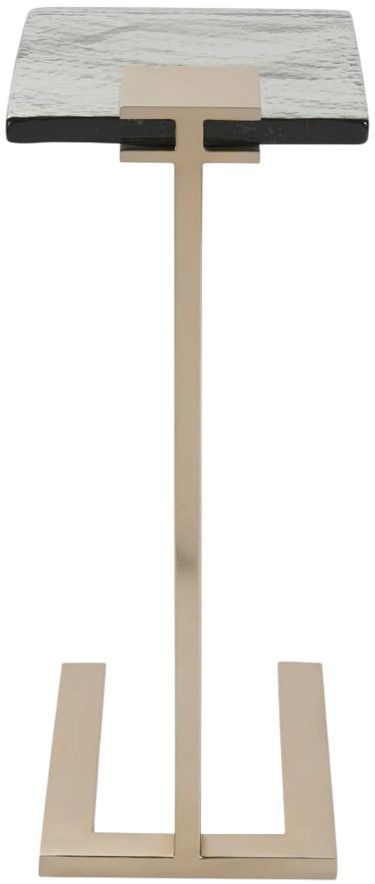 Universal Explore Home™ New Modern Axis Smoked Glass Top Martini Table with Champagne Gold Base-2