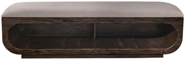 International Furniture Direct Balam Ivory/Stained Dark Bench-0