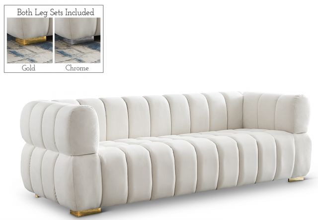 Meridian Furniture Gwen Cream Velvet Sofa-0
