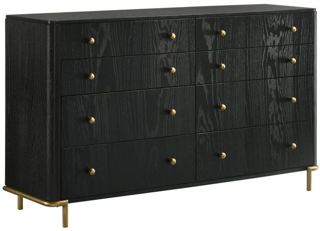 Coaster® Arini 4-Piece Black/Cream California King Upholstered Bedroom Set-3