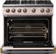 Viking® 5 Series 36" Blush Pro Style Gas (NG) Range with Brushed Brass Trim-1