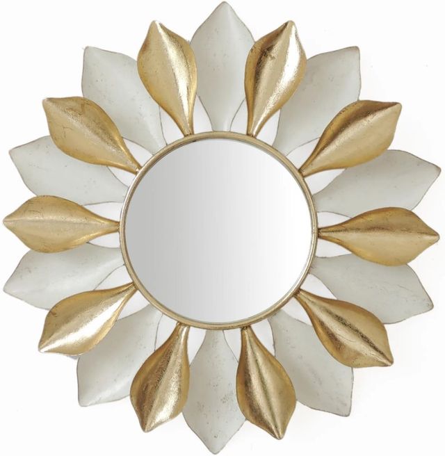 Classy Art Style 29 Chrome/Gold/White Wall Mirror-0