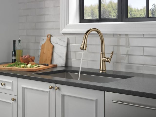 Delta Coranto® Champagne Bronze Single Handle Kitchen Faucet-3