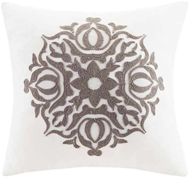 Olliix by Madison Park Ivory Full/Queen Malia 6 Piece Embroidered Cotton Reversible Comforter Set-2